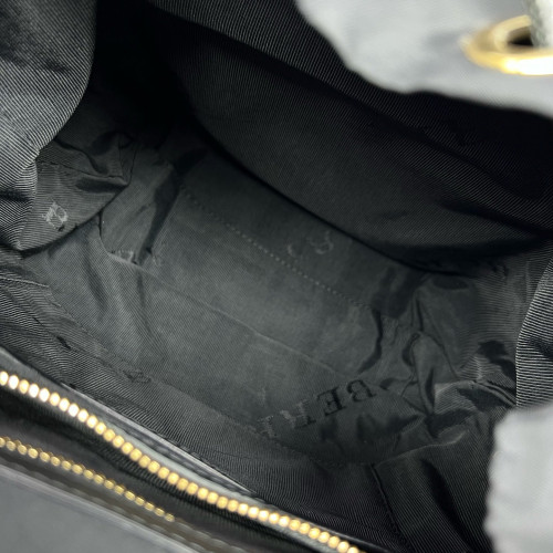Burberry Medium Rucksack Backpack Nylon Calfskin Black Brown