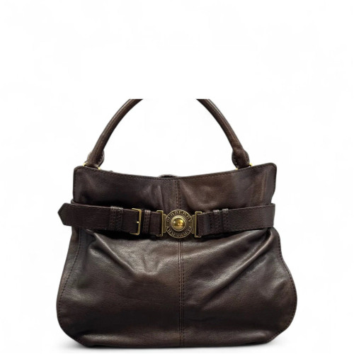 Burberry Hobo Grained Calfskin Dark Brown Burberry Hobo Grained Calfskin Dark Brown