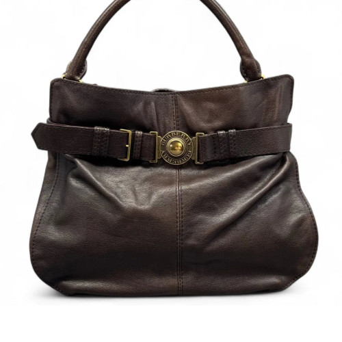 Burberry Hobo Grained Calfskin Dark Brown Burberry Hobo Grained Calfskin Dark Brown