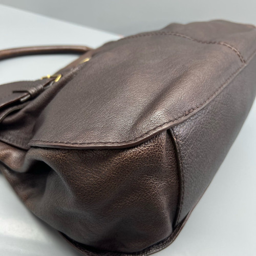 Burberry Hobo Grained Calfskin Dark Brown Burberry Hobo Grained Calfskin Dark Brown
