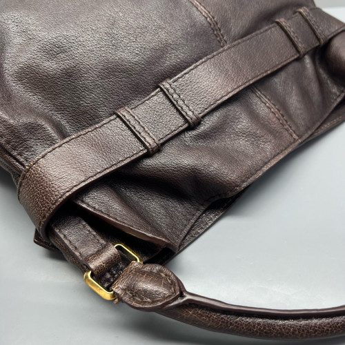Burberry Hobo Grained Calfskin Dark Brown Burberry Hobo Grained Calfskin Dark Brown