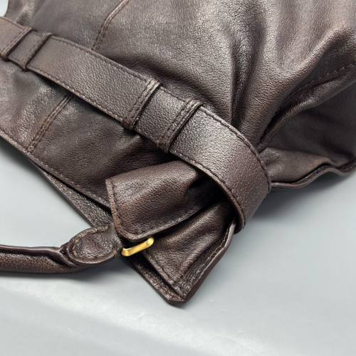 Burberry Hobo Grained Calfskin Dark Brown Burberry Hobo Grained Calfskin Dark Brown