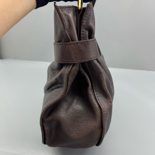 Burberry Hobo Grained Calfskin Dark Brown Burberry Hobo Grained Calfskin Dark Brown