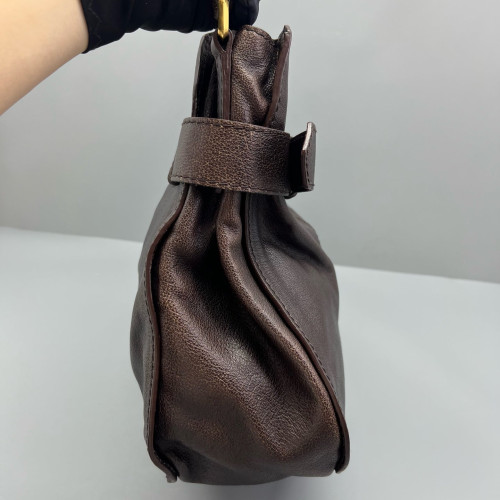 Burberry Hobo Grained Calfskin Dark Brown Burberry Hobo Grained Calfskin Dark Brown