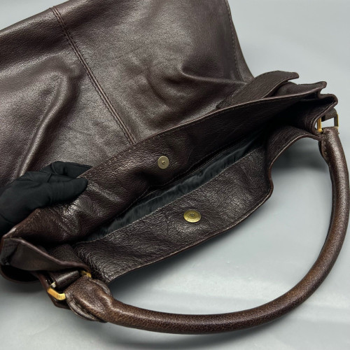 Burberry Hobo Grained Calfskin Dark Brown Burberry Hobo Grained Calfskin Dark Brown