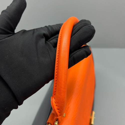 Celine Small Trapeze Calfskin Orange Black White