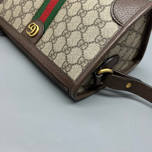 Gucci Mini Bree Messenger Bag GG Monogram Beige Ebony Brown Gucci Mini Bree Messenger Bag GG Monogram Beige Ebony Brown