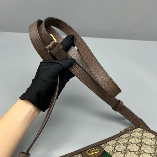 Gucci Mini Bree Messenger Bag GG Monogram Beige Ebony Brown Gucci Mini Bree Messenger Bag GG Monogram Beige Ebony Brown