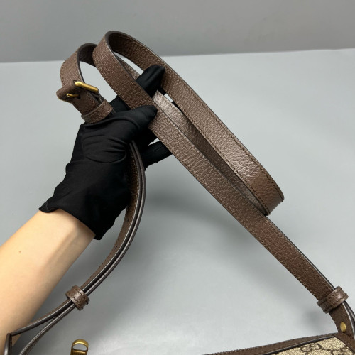 Gucci Mini Bree Messenger Bag GG Monogram Beige Ebony Brown Gucci Mini Bree Messenger Bag GG Monogram Beige Ebony Brown