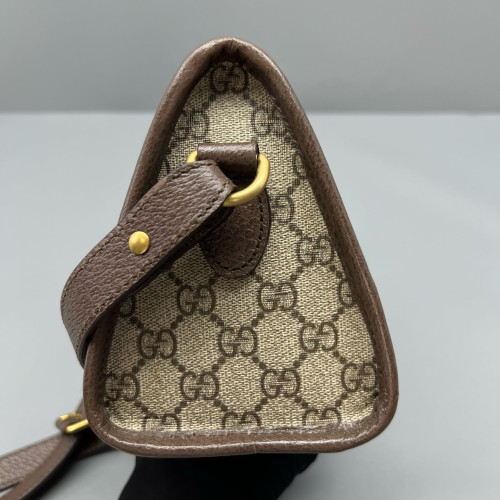 Gucci Mini Bree Messenger Bag GG Monogram Beige Ebony Brown Gucci Mini Bree Messenger Bag GG Monogram Beige Ebony Brown