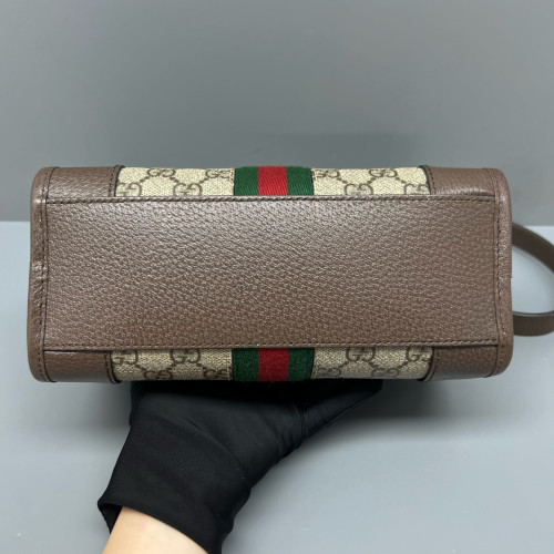 Gucci Mini Bree Messenger Bag GG Monogram Beige Ebony Brown Gucci Mini Bree Messenger Bag GG Monogram Beige Ebony Brown
