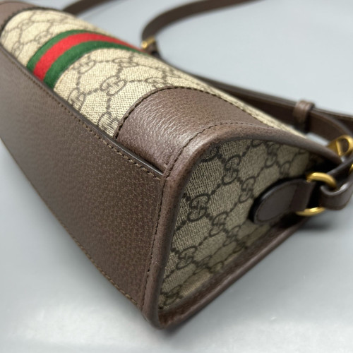 Gucci Mini Bree Messenger Bag GG Monogram Beige Ebony Brown Gucci Mini Bree Messenger Bag GG Monogram Beige Ebony Brown