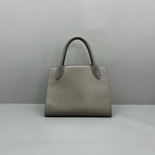 Prada Small Monochrome Tote Saffiano Calfskin Grey