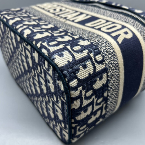 Dior Diortravel Vanity Case Oblique Navy Beige