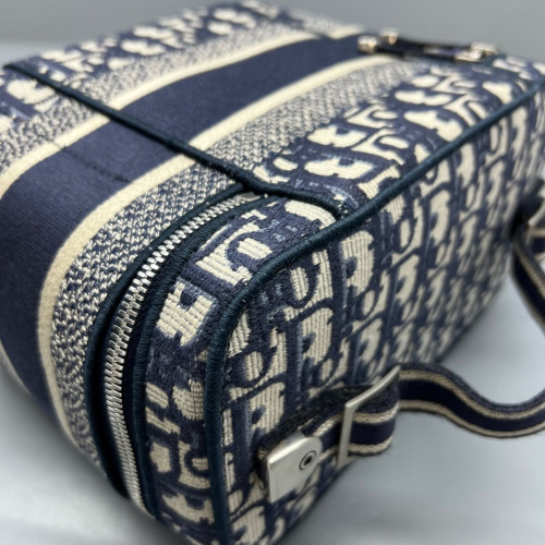 Dior Diortravel Vanity Case Oblique Navy Beige