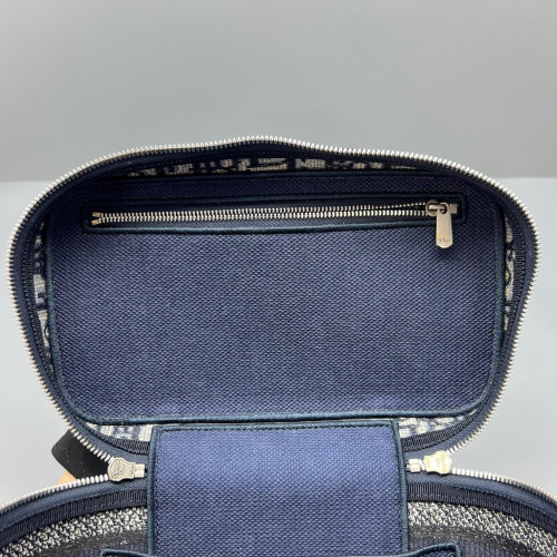 Dior Diortravel Vanity Case Oblique Navy Beige