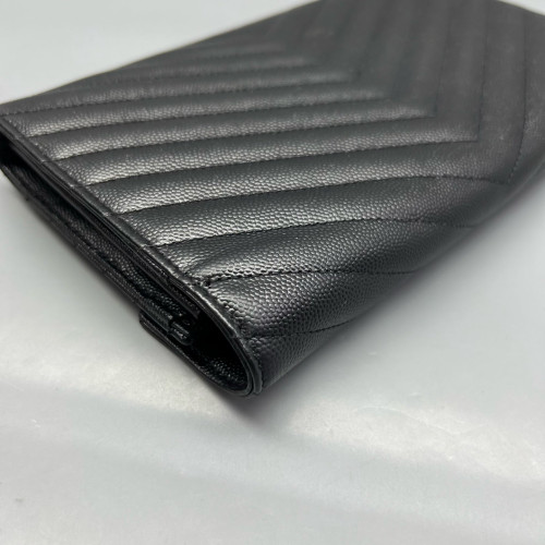 Yves Saint Laurent Envelope Wallet On Chain Shiny Caviar Calfskin Black Yves Saint Laurent Envelope Wallet On Chain Shiny Caviar Calfskin Black