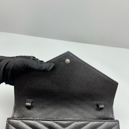 Yves Saint Laurent Envelope Wallet On Chain Shiny Caviar Calfskin Black Yves Saint Laurent Envelope Wallet On Chain Shiny Caviar Calfskin Black