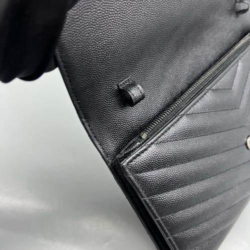 Yves Saint Laurent Envelope Wallet On Chain Shiny Caviar Calfskin Black Yves Saint Laurent Envelope Wallet On Chain Shiny Caviar Calfskin Black
