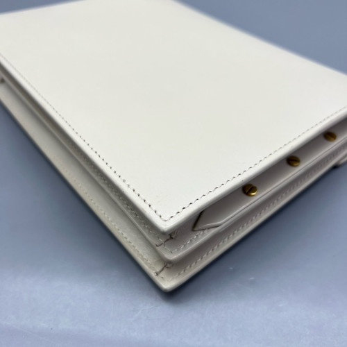 Yves Saint Laurent Cassandra Chain Wallet Calfskin Beige Clair