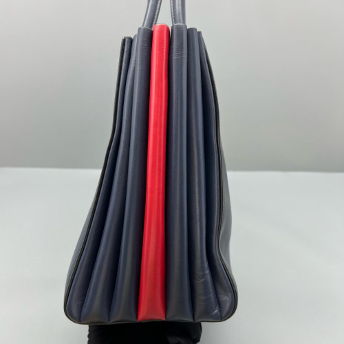 Prada Handbag Calfskin Navy Red