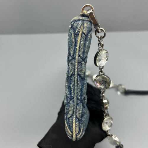 Miu Miu Crystal Crossbody Bag Denim Blue