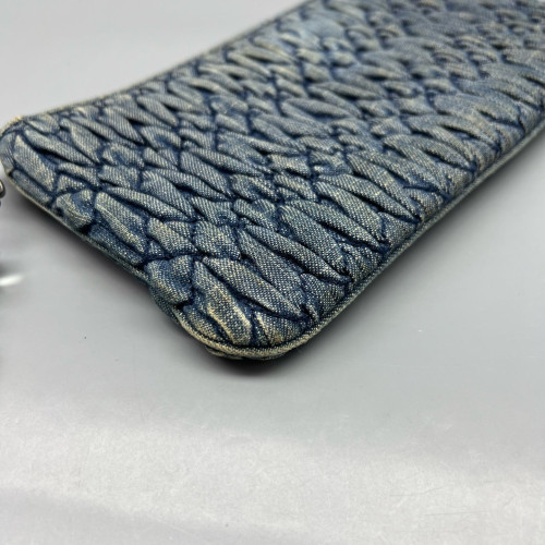 Miu Miu Crystal Crossbody Bag Denim Blue