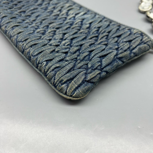 Miu Miu Crystal Crossbody Bag Denim Blue