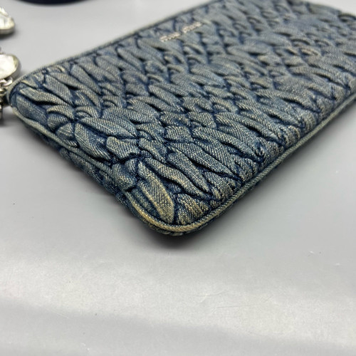 Miu Miu Crystal Crossbody Bag Denim Blue