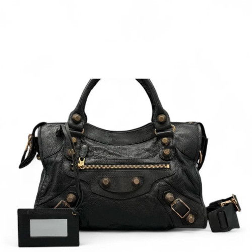 Balenciaga Medium City Arena Lambskin Black
