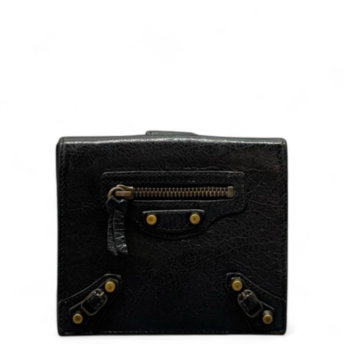 Balenciaga Compact Wallet Arena Lambskin Black