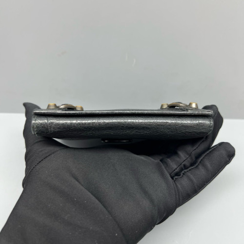 Balenciaga Compact Wallet Arena Lambskin Black