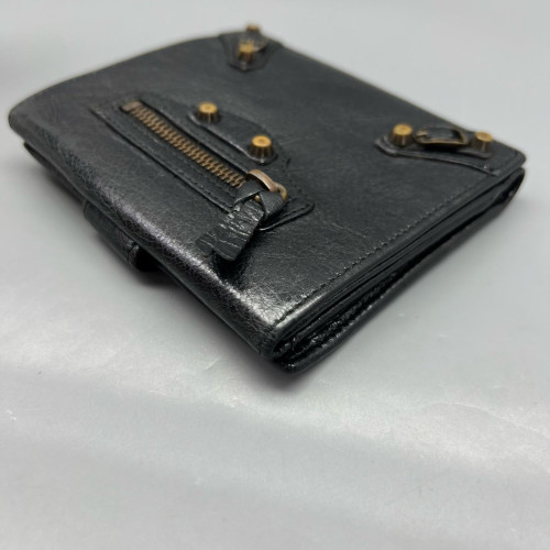 Balenciaga Compact Wallet Arena Lambskin Black