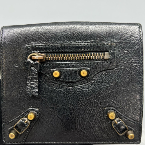 Balenciaga Compact Wallet Arena Lambskin Black