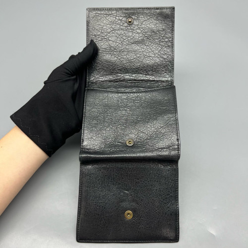 Balenciaga Compact Wallet Arena Lambskin Black