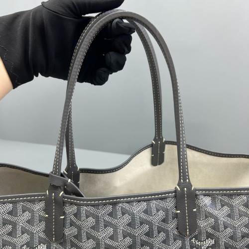 Goyard Saint Louis PM Goyardine White Dark Grey