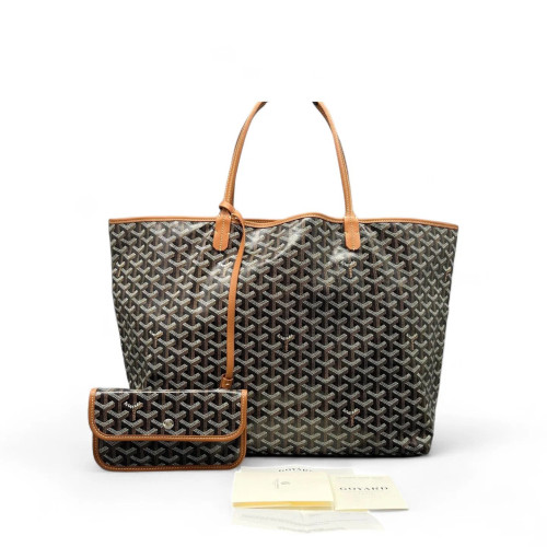 Goyard Saint Louis GM Goyardine Black Brown White