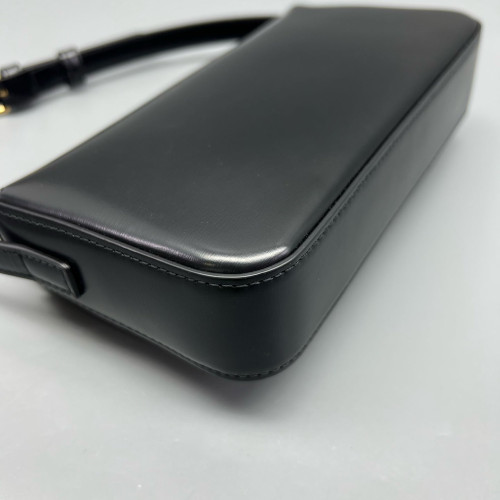 Celine Triomphe Medium Tilly Triomphe Shoulder Bag Calfskin Black