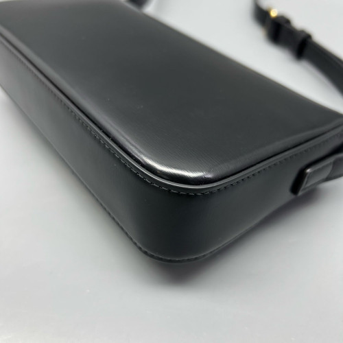 Celine Triomphe Medium Tilly Triomphe Shoulder Bag Calfskin Black