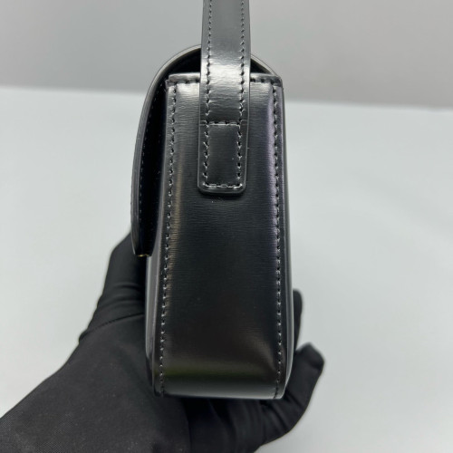 Celine Triomphe Medium Tilly Triomphe Shoulder Bag Calfskin Black