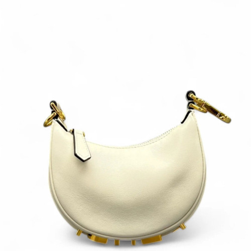 Fendi Nano Fendi Fendigraphy Hobo Calfskin White