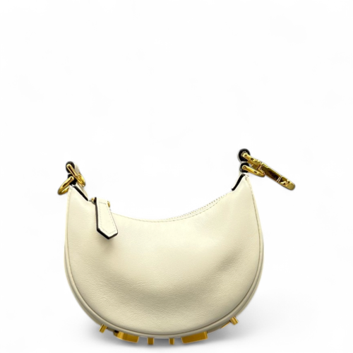 Fendi Nano Fendi Fendigraphy Hobo Calfskin White