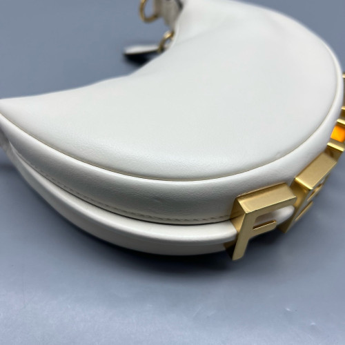 Fendi Nano Fendi Fendigraphy Hobo Calfskin White