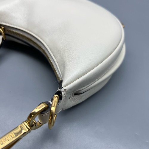 Fendi Nano Fendi Fendigraphy Hobo Calfskin White