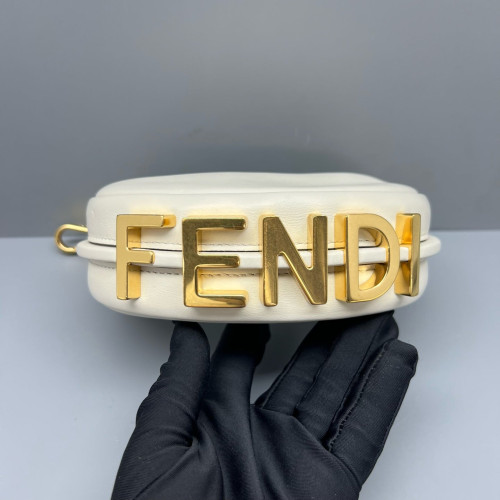 Fendi Nano Fendi Fendigraphy Hobo Calfskin White