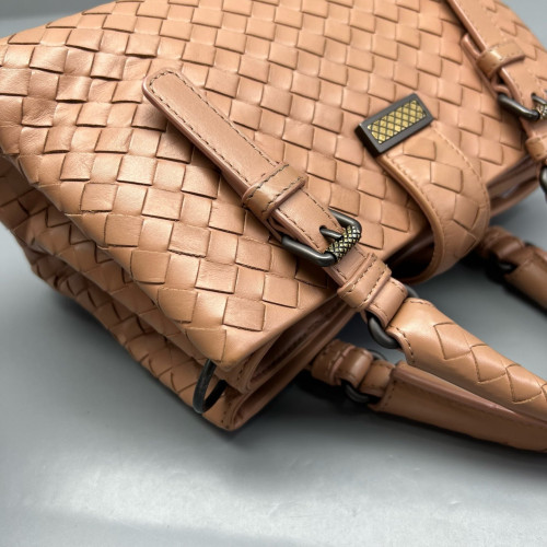 Bottega Veneta Mini Roma Tote Bag Calfskin Intrecciato Nude Pink