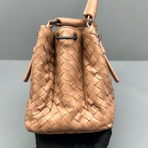 Bottega Veneta Mini Roma Tote Bag Calfskin Intrecciato Nude Pink