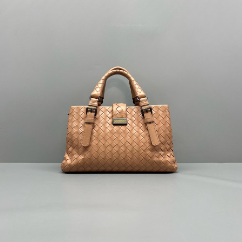 Bottega Veneta Mini Roma Tote Bag Calfskin Intrecciato Nude Pink
