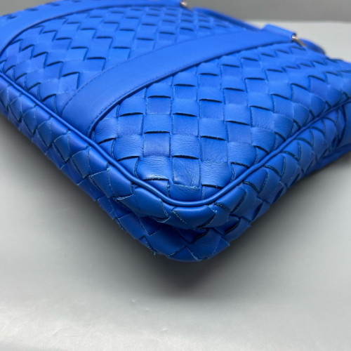 Bottega Veneta Intrecciato Briefcase Compact Calfskin Intrecciato Royal Blue