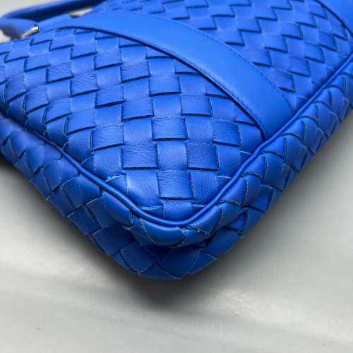 Bottega Veneta Intrecciato Briefcase Compact Calfskin Intrecciato Royal Blue